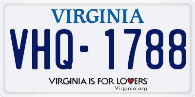 VA license plate VHQ1788