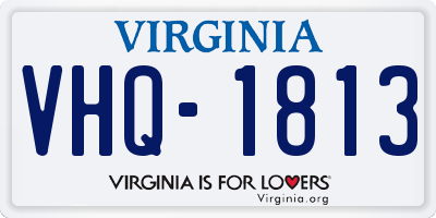 VA license plate VHQ1813