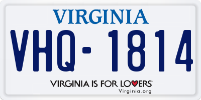 VA license plate VHQ1814