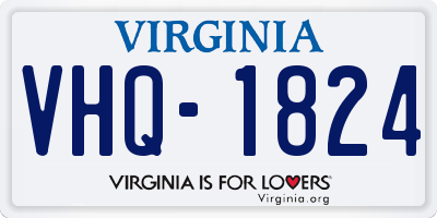 VA license plate VHQ1824