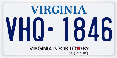 VA license plate VHQ1846