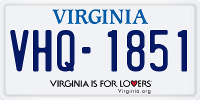 VA license plate VHQ1851