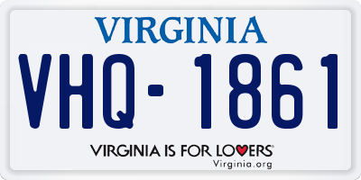 VA license plate VHQ1861