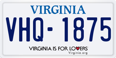 VA license plate VHQ1875