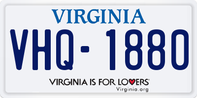 VA license plate VHQ1880