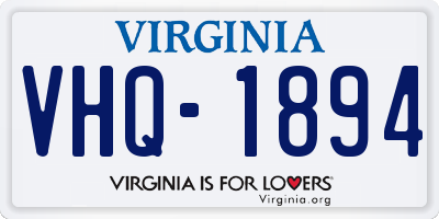 VA license plate VHQ1894