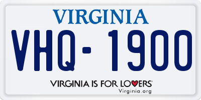 VA license plate VHQ1900