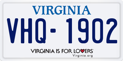 VA license plate VHQ1902