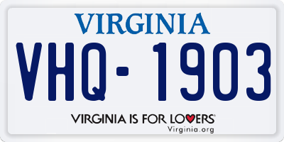 VA license plate VHQ1903