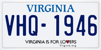 VA license plate VHQ1946