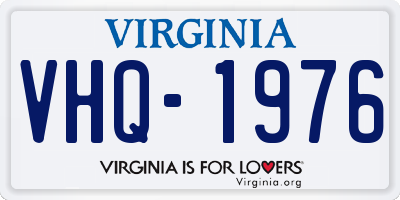VA license plate VHQ1976