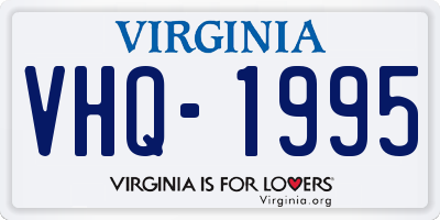 VA license plate VHQ1995