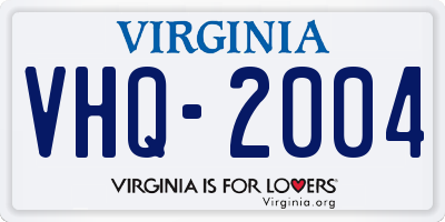 VA license plate VHQ2004