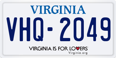 VA license plate VHQ2049