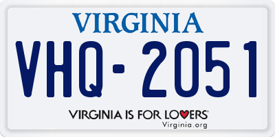 VA license plate VHQ2051