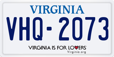VA license plate VHQ2073