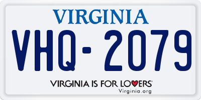 VA license plate VHQ2079