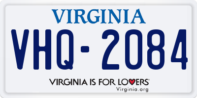 VA license plate VHQ2084