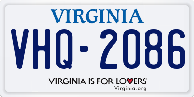 VA license plate VHQ2086