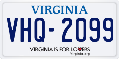 VA license plate VHQ2099