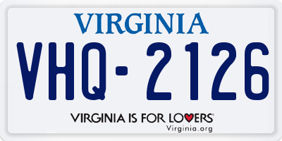 VA license plate VHQ2126