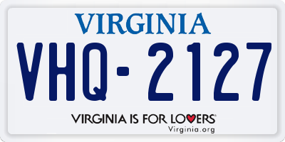VA license plate VHQ2127