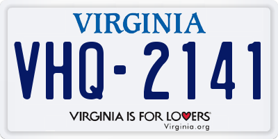 VA license plate VHQ2141