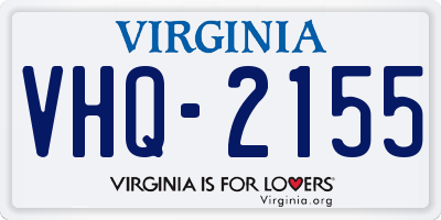 VA license plate VHQ2155
