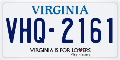 VA license plate VHQ2161