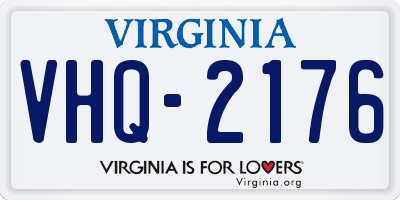 VA license plate VHQ2176