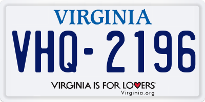 VA license plate VHQ2196