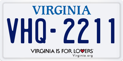 VA license plate VHQ2211