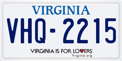 VA license plate VHQ2215