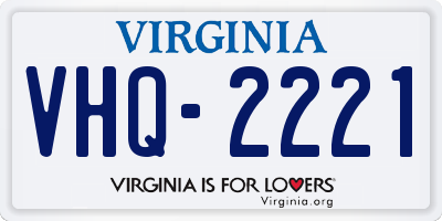 VA license plate VHQ2221