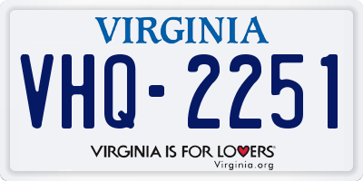 VA license plate VHQ2251