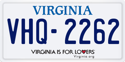 VA license plate VHQ2262
