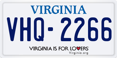 VA license plate VHQ2266