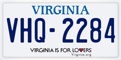 VA license plate VHQ2284