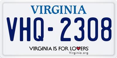 VA license plate VHQ2308
