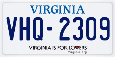 VA license plate VHQ2309