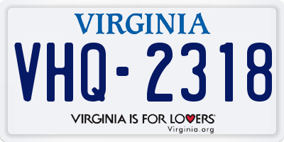 VA license plate VHQ2318