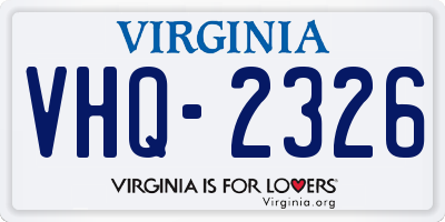 VA license plate VHQ2326