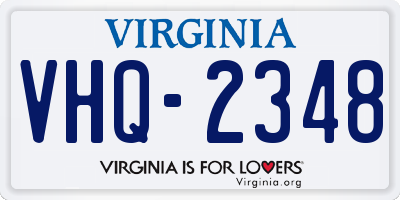 VA license plate VHQ2348