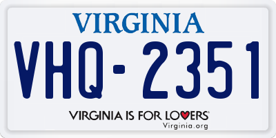 VA license plate VHQ2351