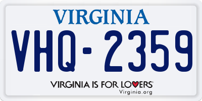 VA license plate VHQ2359