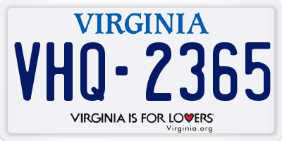 VA license plate VHQ2365