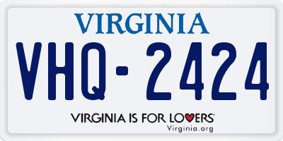 VA license plate VHQ2424