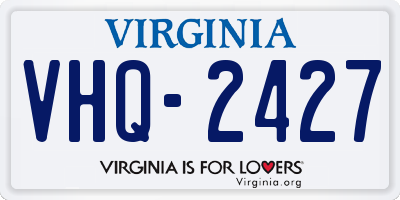 VA license plate VHQ2427