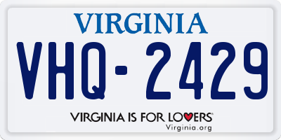 VA license plate VHQ2429