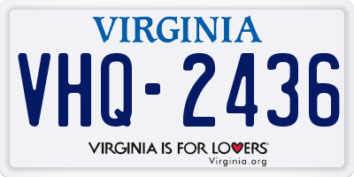 VA license plate VHQ2436